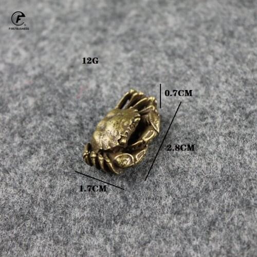 Antique Bronze Mini Crab Statue Tea Pet Ornament Pure Brass Solid Animal Miniature Figurine Vintage Home Decoration Accessories