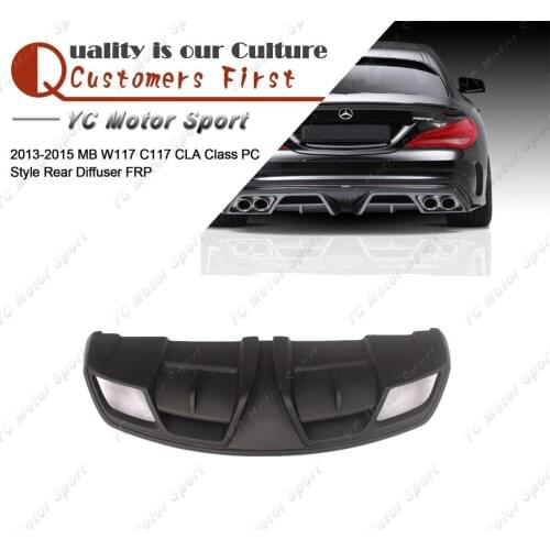 Car Accessories FRP Fiber Glass PC Style Rear Diffuser Fit For 2013-2015 MB W117 C117 CLA Class Rear Diffuser Lip