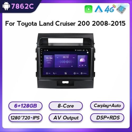 4G Lte Octa Core Android 10.0 Car Multimedia DVD Player for Toyota Land Cruiser 11 200 2007-2015 BT DVR DSP 4G WiFi 2 din NO DVD
