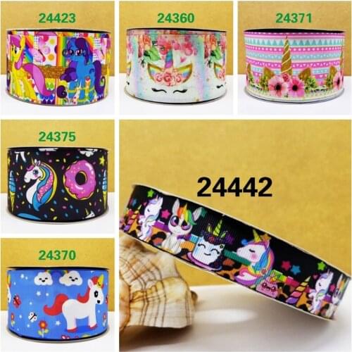 Free shipping 50 yard cartoon printed grosgrain ribbon 24442