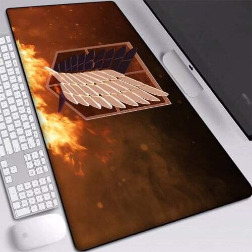 2020 New Attack On Titan Big Mat Waterproof Mouse-pad Desktop Computer Laptop Mats Locking Edge Non-slip Keyboards Pad 900x400mm