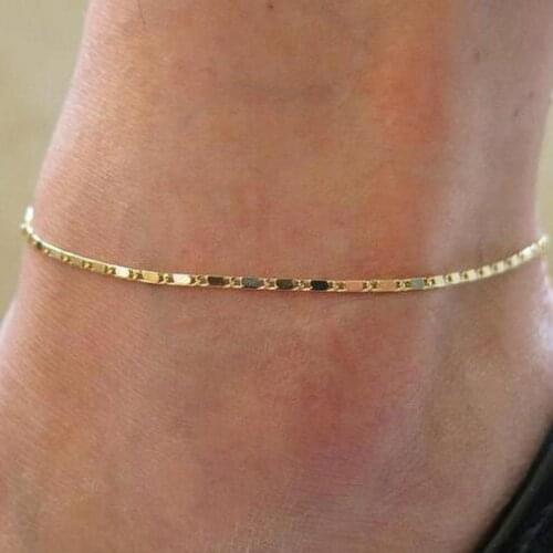 Foot Chain Gold Anklet For Women Tornozeleira Ankle Bracelet On Leg Pulsera Chaine De Cheville Summer Jewelry