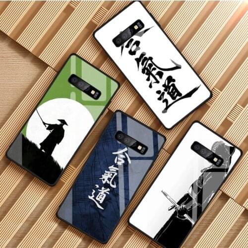 Japan aikido Judo Tempered Glass Phone Case For Samsung Galaxy S8 S9 S10 S20 PLUS J8 J6 J4 2018 NOTE 8 9 10 Cover Shell