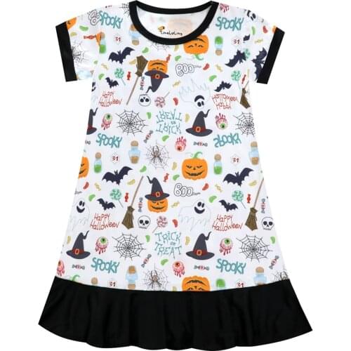 2019 Halloween Kids Dresses For Girls Casual Wear pumpkin lantern Girl Dress Children Boutique Clothing Halloween party costume