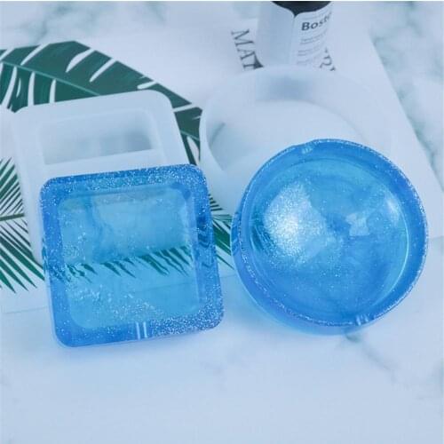 DIY Ashtray Molds Casting Epoxy Resin Silicone Mold Crafts Arts For Make Ashtray Pencil Box Candles Fleshy Flower Pots
