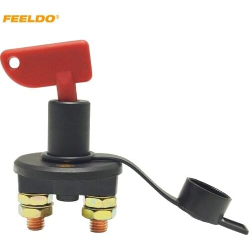 FEELDO Auto Truck Boat Battery Isolator Disconnect Cut Off Power Kill Switch with Removable 2-Key DC12V/24V #AM5703