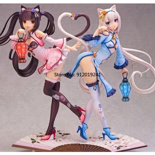 Native Japan Anime Nekopara Vanilla Chocola Figure Cheongsam Lantern Ver. PVC Chocola Collection Toy 24.5cm figure Model toy