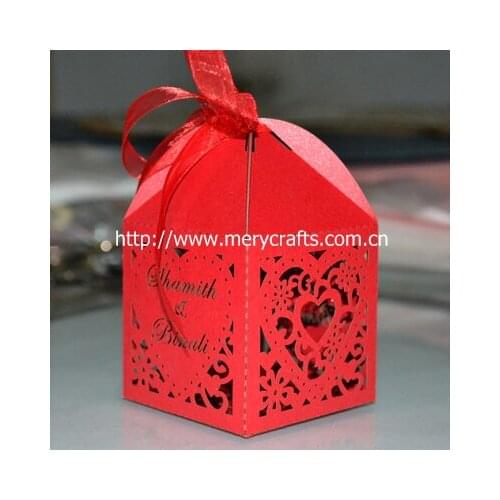 Classic design "big heart" custom laser cut wedding favor boxes wedding favors wholesale