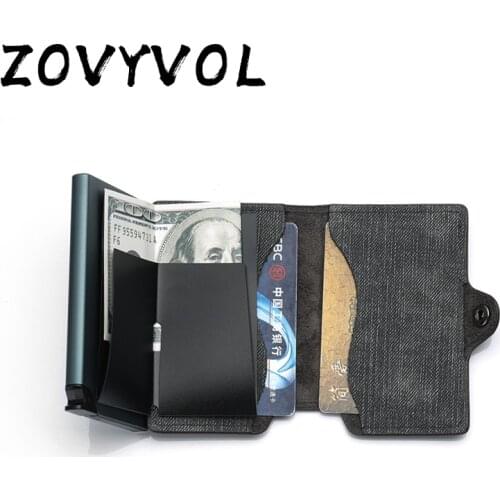 ZOVYVOL 2021 Wallets Card Holder Mini Card Holder Blue Wallet Slim Cardholder Card Case Vintage Style High Quality PU Leather