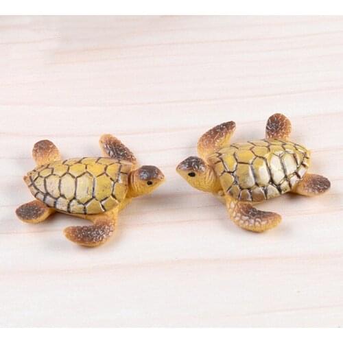 Mini Sea Turtle Model Resin Figurines Fairy Garden Miniatures Fish Tank Acessories DIY Terrarium Landscape Decoration Artificial