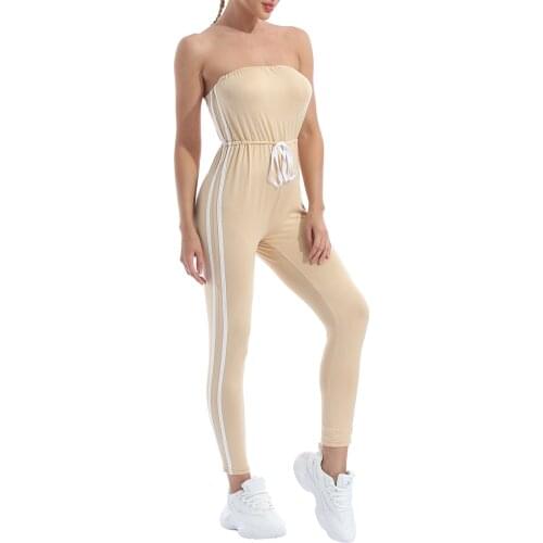 Fashion Tube Top Bodysuits Women Romper Women Sleeveless One Piece Leggings Pants Jumpsuit