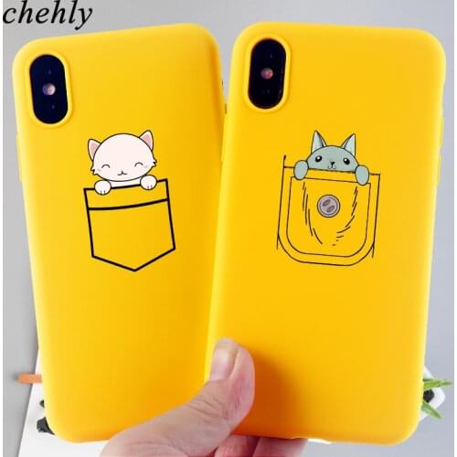 Fashion Phone Case for IPhone 6s 7 8 11 Plus Pro X XS MAX XR Pocket cat Cases Soft Silicone Fitted TPU Back Accessories Covers