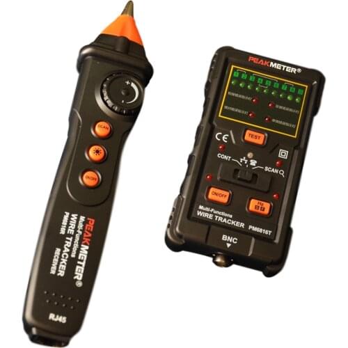 MS6816 Professional Multi-Function Cable Wire Tracker RJ45 RJ11 Red Cable Tester Track Telephone Line DC Test Tool Level