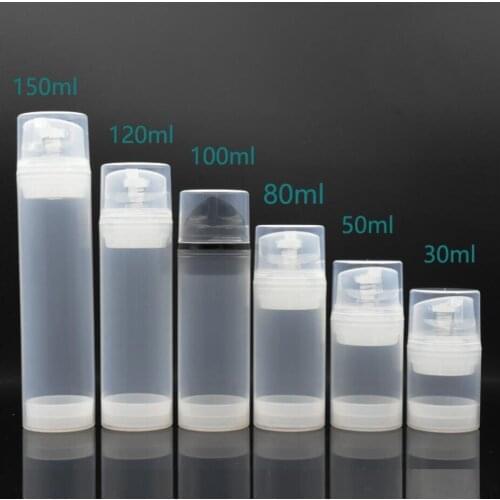 120ML 4.22OZ plastic clear airless bottle clear pump for lotion/emulsion/serum/foundation/cream/gel skin care cosmetic packing