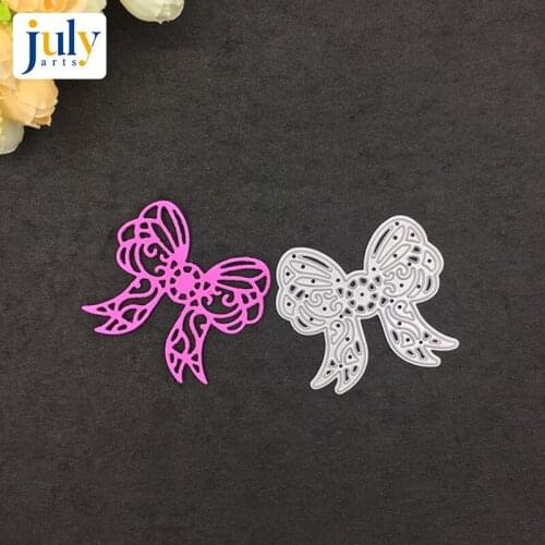 Julyarts Cutting Dies Carbon Steel Silver Bow Embossing Stencil For DIY Scrapbook Paper Album Creative New Dies For Handwork