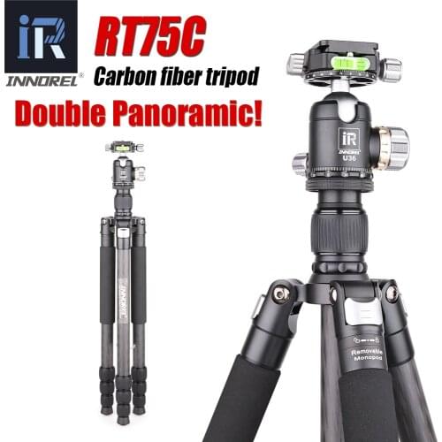 INNOREL RT75C Professional Video Camera Tripod Monopod High Strength 10 Layers Carbon Fiber Portable for Digital DSLR Cameras