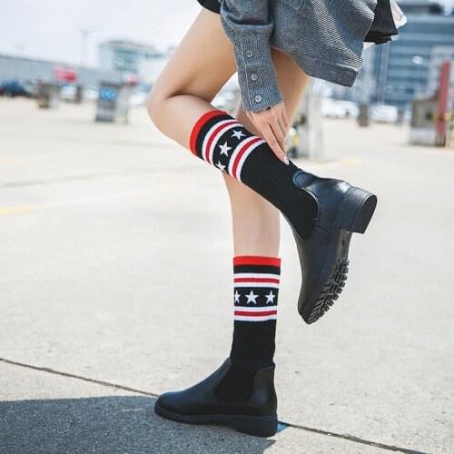 Women boot Faux PU Women Over The Knee Boots Knitting wool Sexy High Heels Shoes Woman Female Slim Thigh High Boots Botas