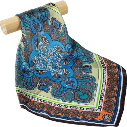 Natural Silk Scarf Women Bandana Female Hair Scarf for Women Silk Neck Scarf Floral Womens Square Silk Head Scarf Paisley Scarf