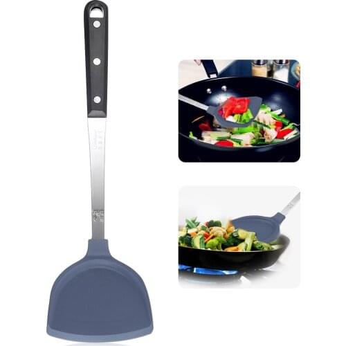 Siliver Stainless Steel Turners Giforhome Heat Resistant Silicone Nonstick Turners Cooking Utensils Kitchen Tools