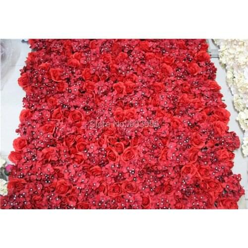 SPR Free Shipping-red-5pcs/lot Artificial silk wedding rose flower wall backdrop arch floral road lead market decoration