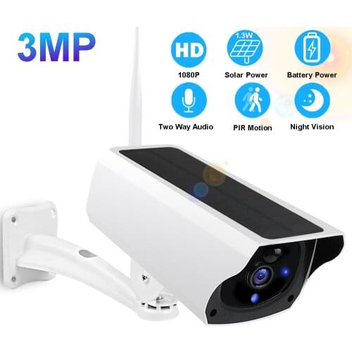 Outdoor IP Camera 1080P HD Wifi Camera WiFi Battery Solar Panel Powered Video Surveillance Camera Spy Camera Hidden Smart Home