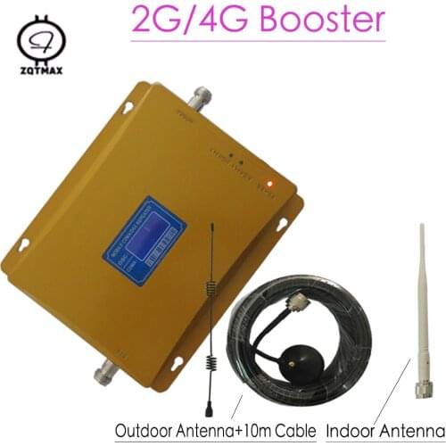 ZQTMAX Cell Phone Signal Booster 2g 3g 4g Mobile Signal Amplifier 1800MHz 850Mhz Dual Band CDMA DCS Repeater antenna accessories