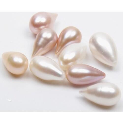 High quality long waterdrop shape natural genuine pearl bead for jewelry making no hole can customize drilling