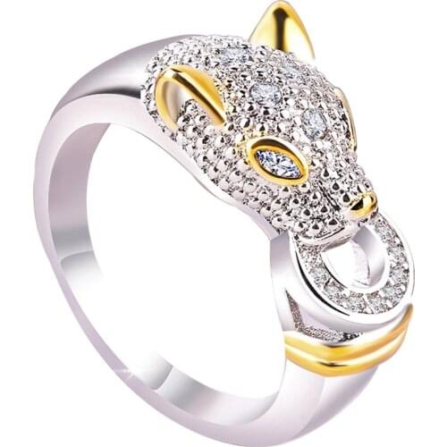2019 New Pattern Silver Colour Panther Ring For Women Creative Ring Cubic Zirconia Ring Party Fashion Jewelry Accessories