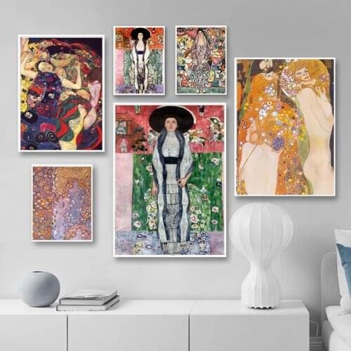 Famous Painting By Gustav Klimt Classic Poster and Print Canvas Painting Wall Art Picture for Living Room Wall Decor Cuadros