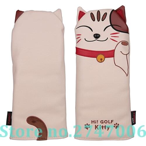 1pc golf Driver head cover Soft PU Leather with Kitty Cat Shaped Design headcover for Driver