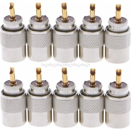 10 Pcs UHF PL-259 Male Solder RF Connector Plugs For RG8X Coaxial Coax Cable O12 19 dropship