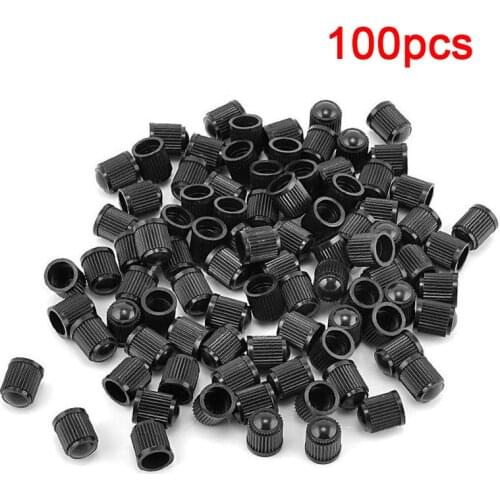 100pcs Automobiles Tire Valve Air Dust Cover Stem Cap Tire Wheel Stem Pressure Valve Caps Black Plastic Auto Car Truck Wheels