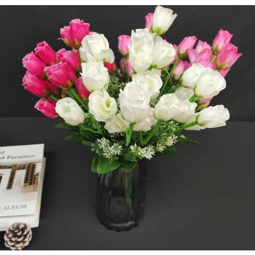 12 head rose buds artificial rose fake flower bouquet home table wedding supplies vase flower arrangement