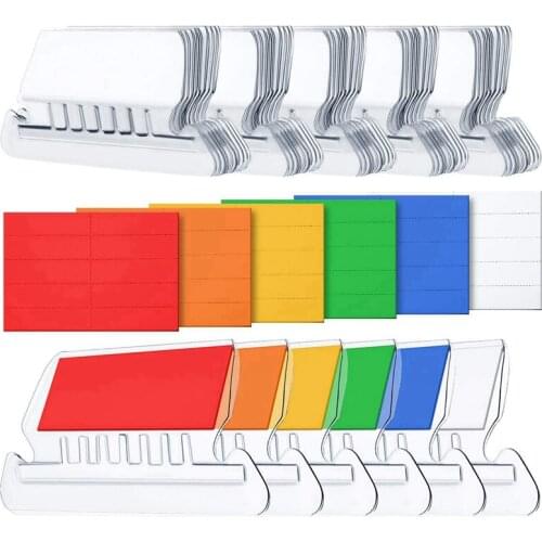 120 Sets File Document Tabs 2 Inch Hanging Folder Tabs and Multicolor Inserts for Quick Identification of Hanging Files
