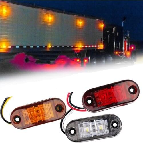 2pcs/set Piranha Blinker Light LED Side Marker Brake Signal Lamp For Car Truck Trailers 12/24V Waterproof ABS White Yellow Red