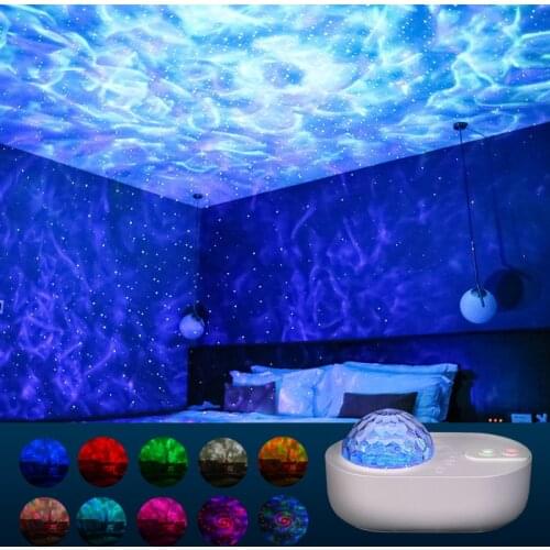 2021 Galaxy LED Projection Lamp Bluetooth Speaker USB Starry Sky Night Light Spaceship Lamp Kids Bedroom Home Party Decor