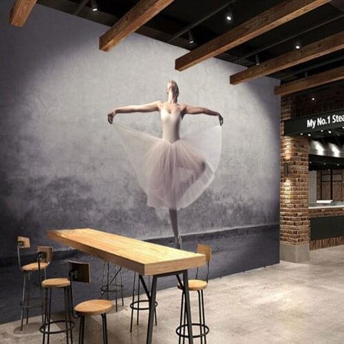 3D Stereoscopic Wallpaper Vintage Photo Wall Mural Living Room Coffee Shop Wallpaper 3D Ballet Dance Room Decor 3D Wall Murals