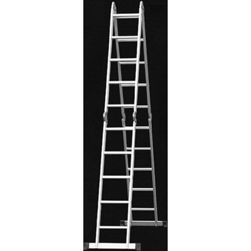 4*5 Practical Aluminum Alloy Folding Ladder 20-Step Joints Retractable Construction ladder Adjustable Telescopic Ladder Silver