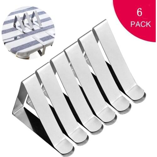 6pcs Stainless Steel Tablecloth Clips Table Covers Clip Clamp Holder Ornaments