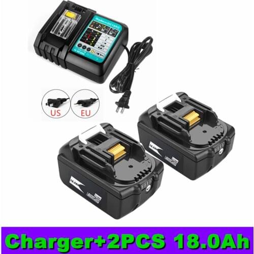 BL1860 Rechargeable Battery 18 V 18000mAh Lithium ion for Makita 18v Battery BL1840 BL1850 BL1830 BL1860B LXT 400 + 3A Charger