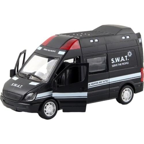 Car Creative Toy For Children Car Toy Kids Mini Simulation Open able Doors Light Sound Effects ABS Ambulance Police Pull Back