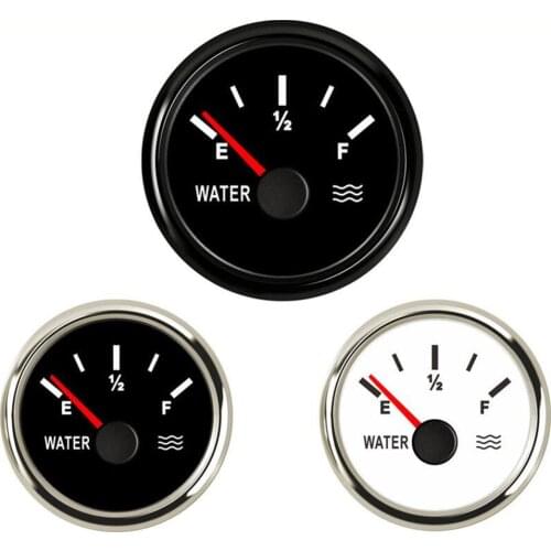 1pc White Water Level Gauges Modified 52mm Truck Pointer Water Level Meters 0-190ohm Auto Devices Red Backlight 240-33ohm