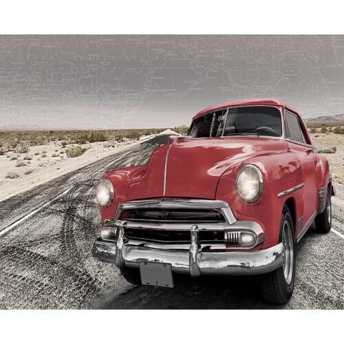 Free Shipping Photo Wallpaper 3d Custom Route 66 Vintage Car Retro Car Wall KTV Wallpaper Cafe Mural Hotel Bedroom Wallpaper