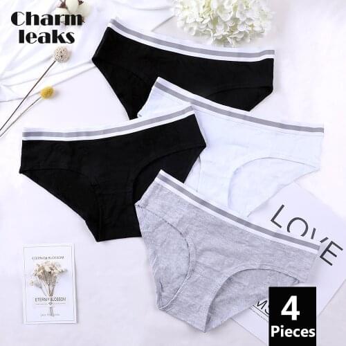 Charmleaks Womens briefs Cotton Pantie Underwear Strech Skin-friendly Hipster classic comfort Ladies Panties 4 Packs Breathable