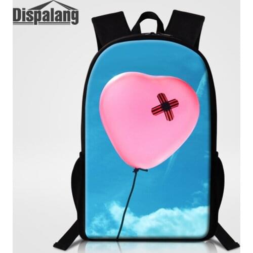 Dispalang Girls School Bag for Teenagers Balloon Print School Backpack Kids Schoolbag Women Travel Shoulder Bag Rucksack Bagpack