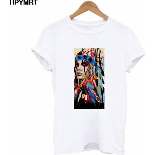 T-shirts for Women Tribal beauty 90s Casual Print Lady Womens Graphic T Shirt Ladies Female Tee T-Shirt Clothing Summer Tops Tee