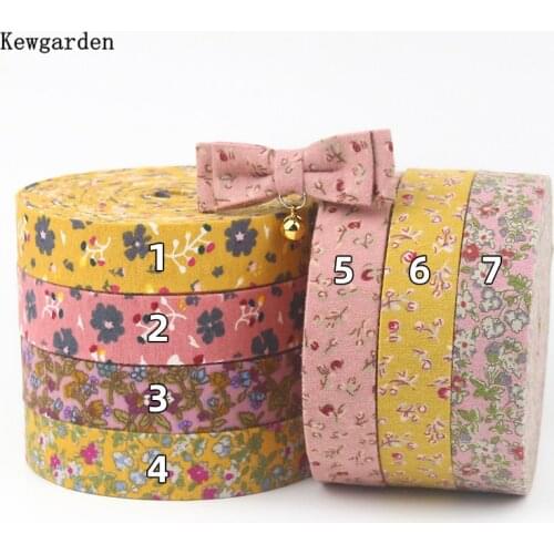 Kewgarden Flower Fabric Layering Cloth Ribbon 2" 1" 50mm 25mm10mm Handmade Tape Carfts DIY Make Hairbow Accessories 11 Yards