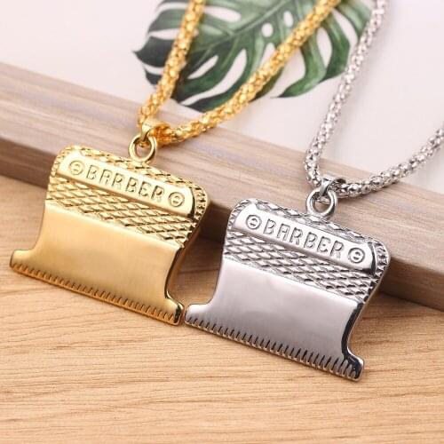 Creative Barber Shaver Pendant Necklace Women Men Necklaces Punk Alloy Female Jewelry Hiphop Necklace for Men Pendant Jewelry