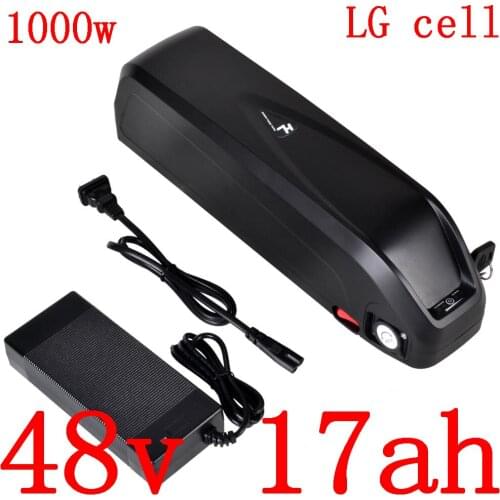 48V 500W 750W 1000W scooter battery 48V 10ah 13.6ah 17ah electric bike battery 48v lithium battery use LG cell with 2A charger