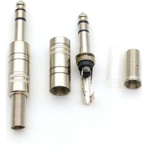 Metal 6.35mm 1/4" Stereo Male Plug Audio TRS Adapter